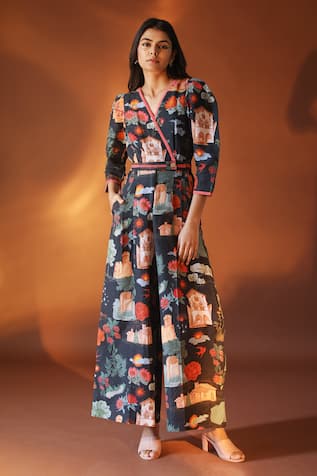 Pozruh by Aiman Astra Floral Print Jumpsuit