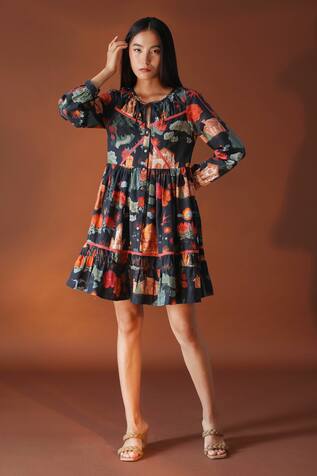 Pozruh by Aiman Juno Floral Print Dress