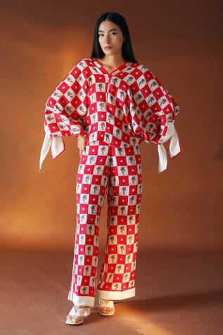 Pozruh by Aiman Orion Printed Kaftan Top