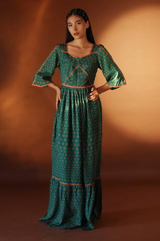 Pozruh by Aiman Dia Printed Dress
