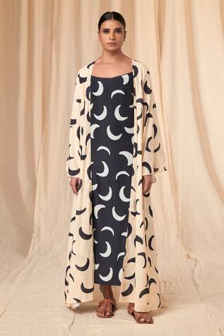 Masaba Mooncrest Print Dress With Cover Up