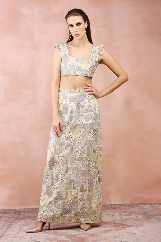 Payal Singhal Applique Embroidered Choli & Skirt Set