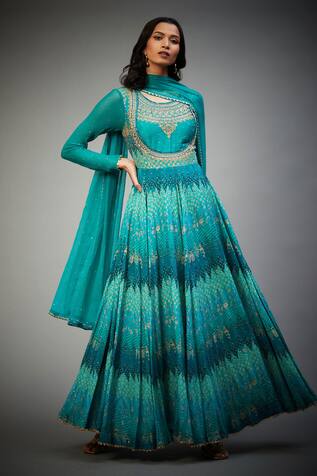 RI.Ritu Kumar Geometric Pattern Anarkali Set
