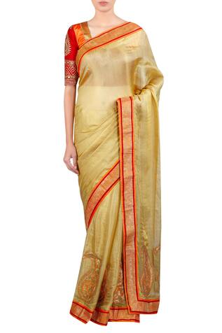 Latha Puttanna Applique work embroidered saree with blouse