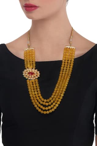 Posh by Rathore Yellow layered necklace 