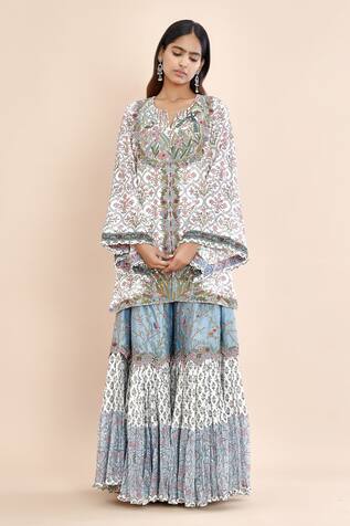 Sunira Designs Chanderi Silk Printed Gharara