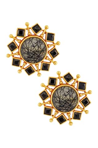 Masaya Jewellery Black & gold earrings