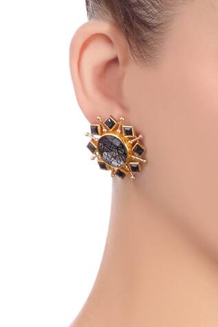 Masaya Jewellery Black & gold earrings