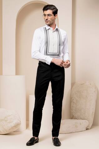 Abkasa Embroidered Yoke Shirt