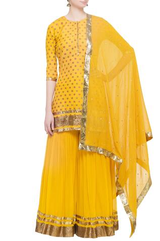 yellow sharara design