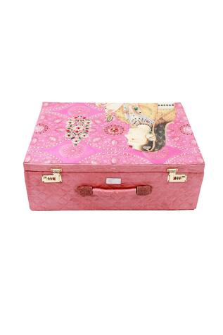 Puneet Gupta Pink printed bridal trunk