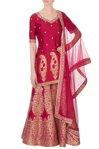 red gharara designs