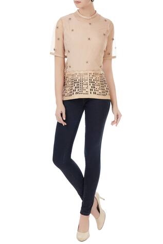Devina Juneja Applique Embroidered Top