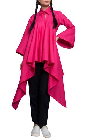 Bohame Cotton Asymmetrical Shirt