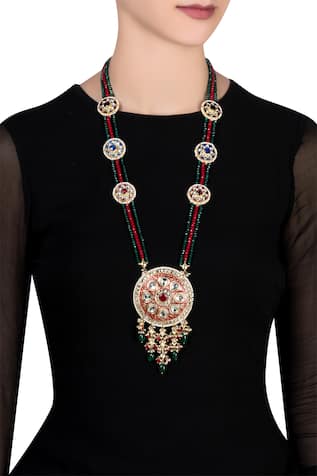 Kista Kundan long necklace with pearls