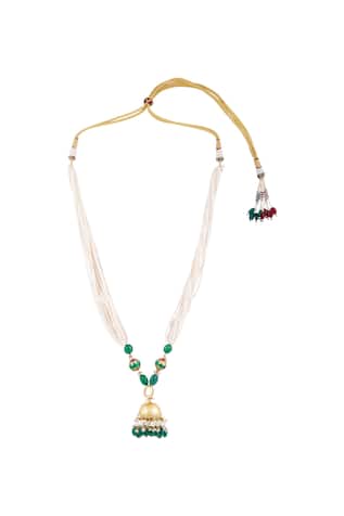 Kista Jhumka style necklace with pearl chains