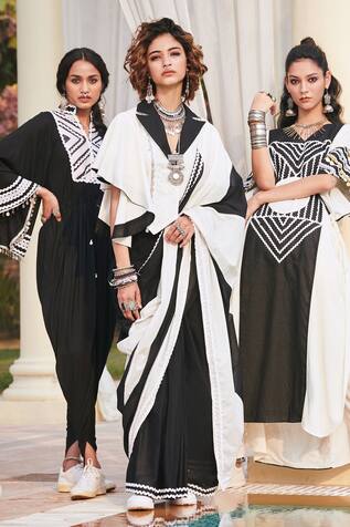 Gulabo by Abu Sandeep Cotton Cambric Striped Saree