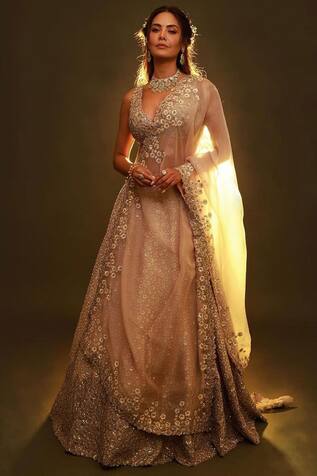 Mrunalini Rao Taara Bloom Embroidered Lehenga Set