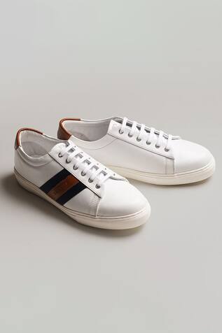 Rapawalk Striped Lace Up Leather Sneakers
