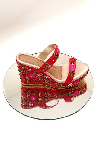 Sole House Floral Embellished Wedges