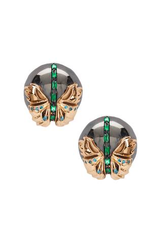 Outhouse Instar Button Stud Earrings
