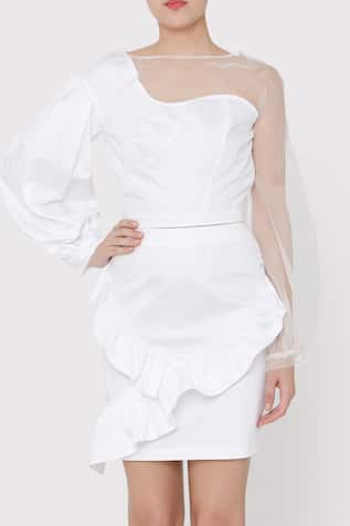 Three Piece Company Puff Sleeve Crop Top