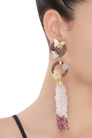 Madiha Jaipur Butterfly Rosequart Earrings