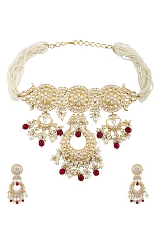 Moh-Maya by Disha Khatri Kundan Pendant Necklace Set