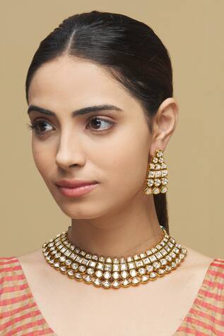 Zevar by Geeta Kundan Necklace Set