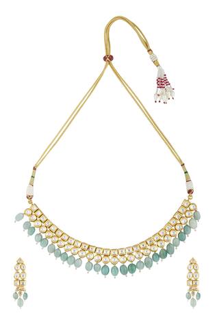 Vivinia Designer Jewellery Kundan Bead Drop Choker Set