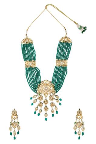 Vivinia Designer Jewellery Beaded Multilayered Necklace Set