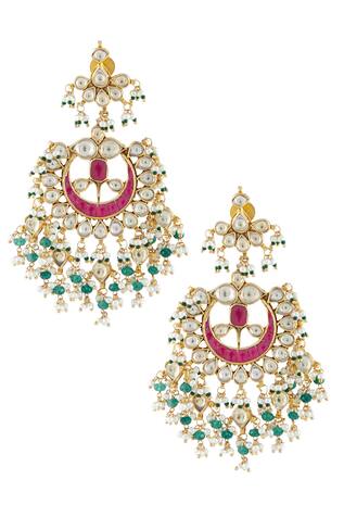 Vivinia Designer Jewellery Kundan Chandbalis