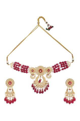 Moh-Maya by Disha Khatri Chandbali Pendant Necklace Set