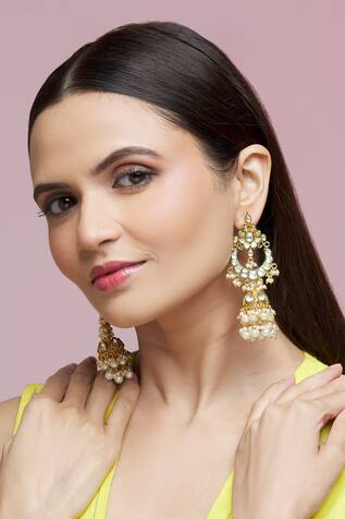 Chaotiq By Arti Pearl Embellished Jhumkas