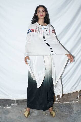 Anamika Khanna Printed Silk Top & Ombre Skirt