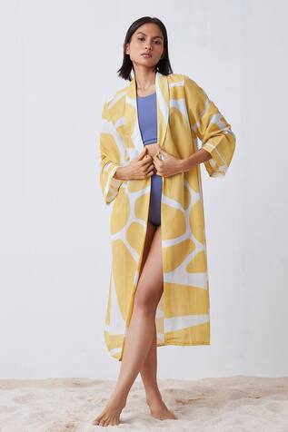 The Summer House Dhoop Geometric Print Robe
