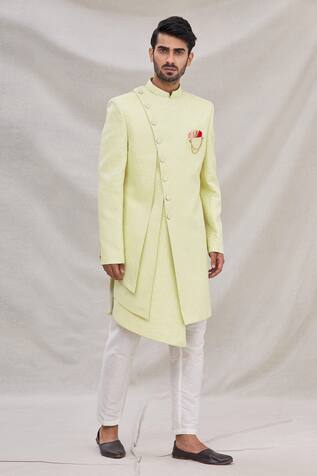 Arihant Rai Sinha - Men Jacquard Banarasi Silk Sherwani Set