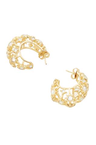 Isharya Celeste mirror hoop earrings