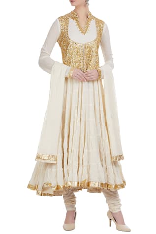 off white gold anarkali