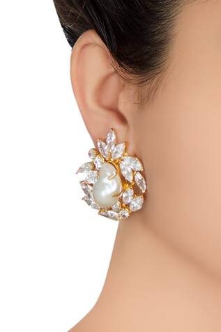 Mehek Gupta Persian style baroque pearl stud earrings