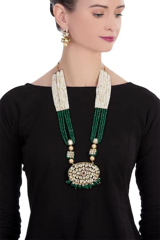Anjali Jain Bead Layered Necklace Set 