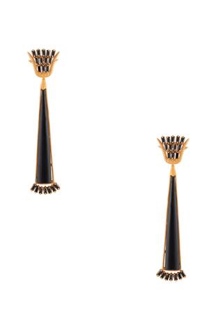 Outhouse Glazed earrings with gold plating