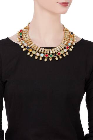 Just Shradha's Multi-faceted semi-precious stones necklace
