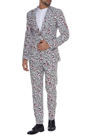 Dev R Nil Printed lapel jacket