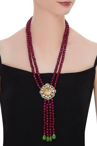Posh by Rathore Bead Layered Long Necklace