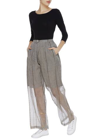 Urvashi Kaur Kota silk high waist trousers