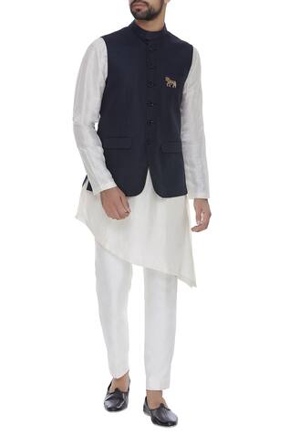 Aqube by Amber Linen crossover style bundhi jacket 