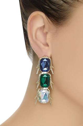 Gewels by Mona Embellished stone dangler earrings