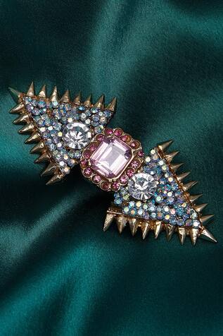 Gewels by Mona Triangular design embellished finger ring