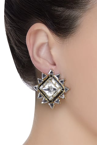Gewels by Mona Embellished stone stud earrings